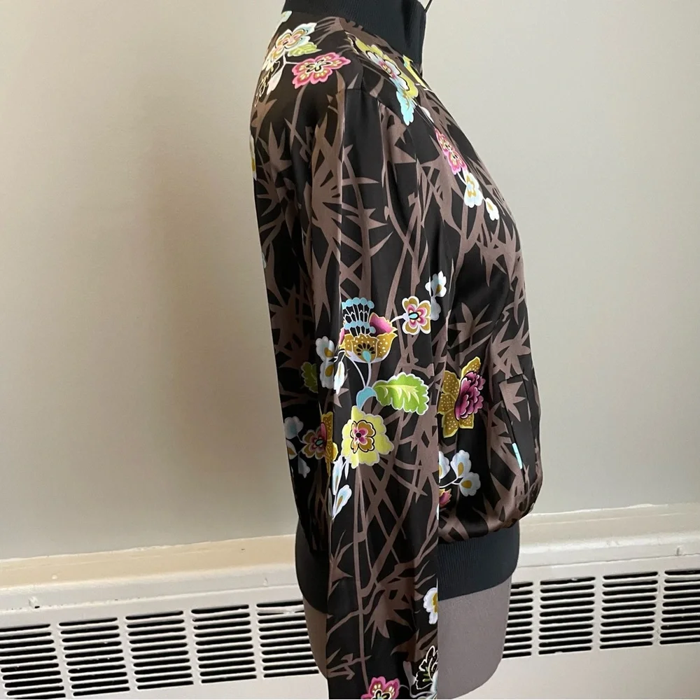 Spenser Jeremy Floral silk print zippered bomber jacket - Picture 6 of 7